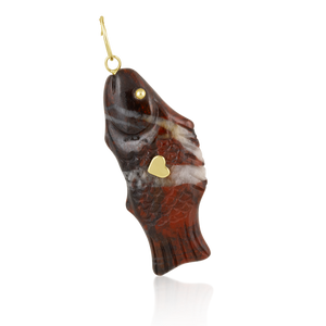 Carved Stone Swedish Fish Pendant