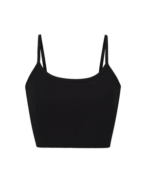 Cropped Thin Strap Fitted Tank