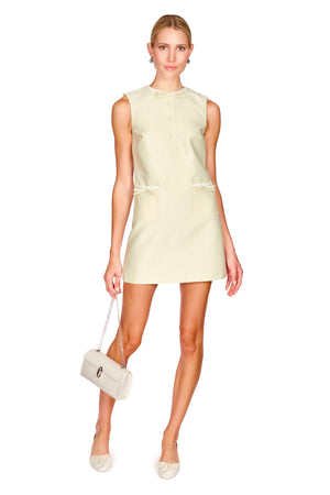Yellow Taffeta Bow Mini Dress