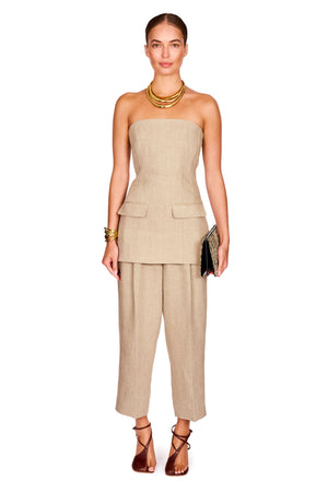 Strapless Linen Pocket Top