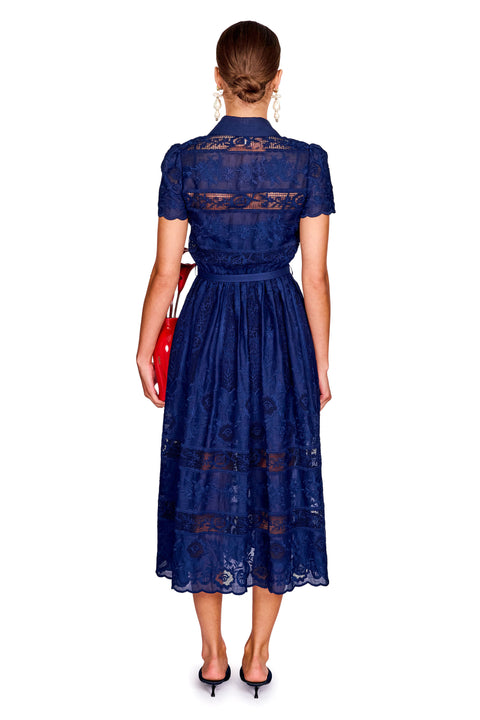 Ramie Collared Midi Dress