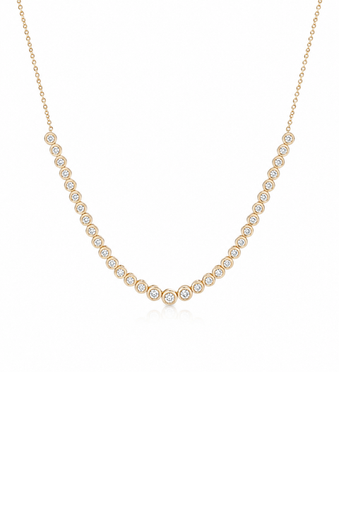 Graduated Diamond Pillow Necklace