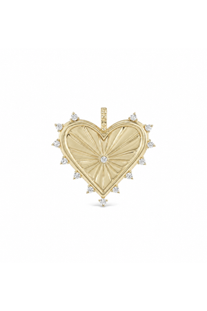 Large Diamond Spiked Heart Charm