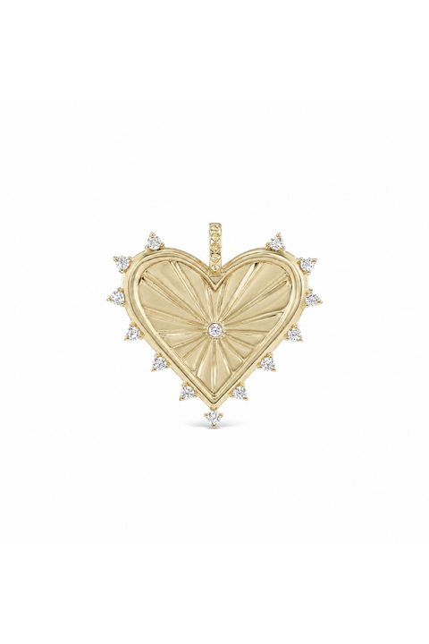 Large Diamond Spiked Heart Charm