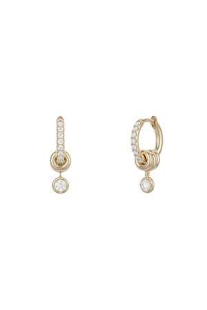 Zahra Pavé YG Hoop Earrings