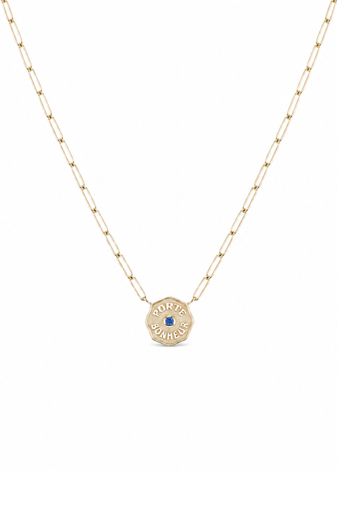 Petite Porte Bonheur Blue Sapphire Necklace