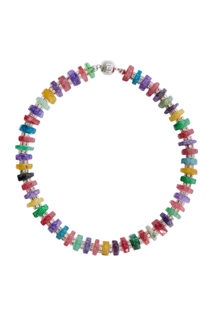 Colorful round necklace with magnetic clasp