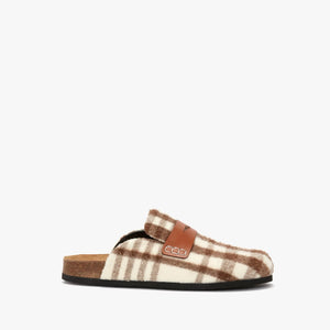 Ghost image of the felt loafer in brown check pattern.