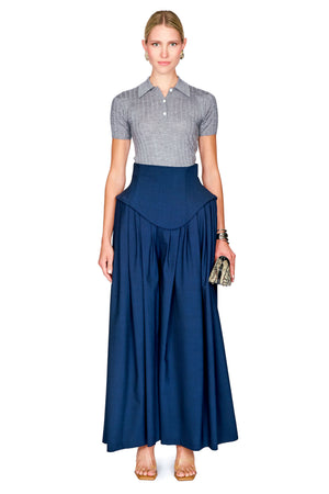Ribbed Cashmere Silk Polo