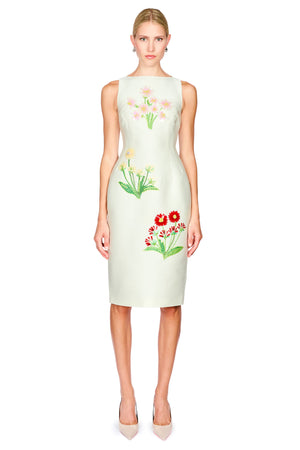 Eleanor Embellished Wool Midi Dress