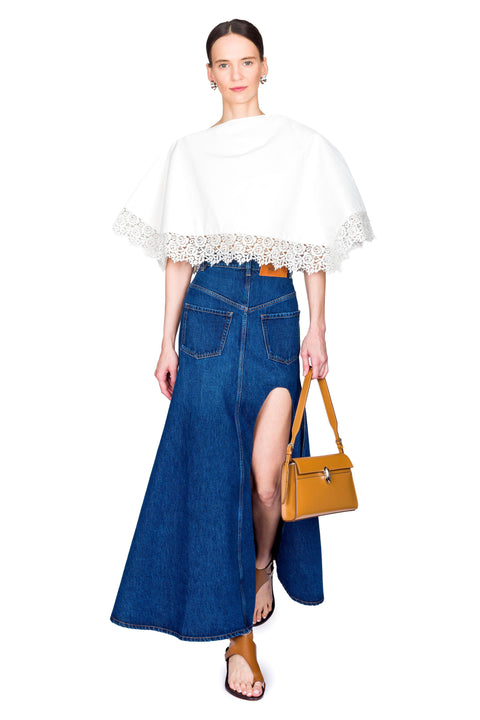 Flared Back To Front Skirt Ankle Length With Cutout