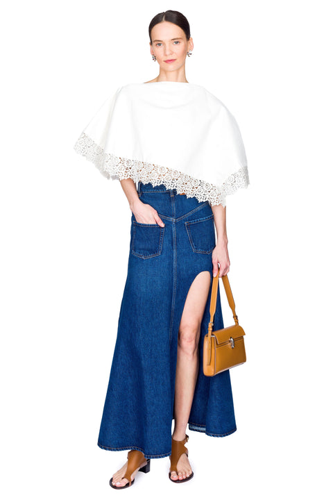 Flared Back To Front Skirt Ankle Length With Cutout