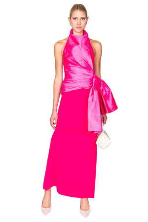 Asymmetric Draped Maxi Skirt