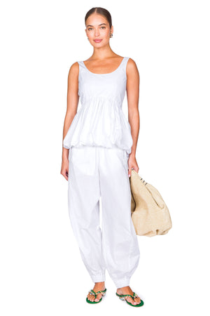 Volume Crushed Cotton Trousers