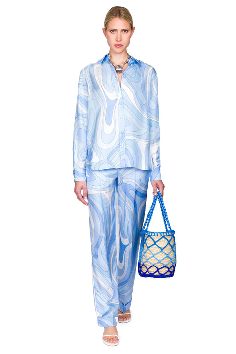 Marmo Print Silk Shirt