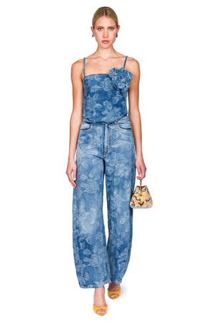 Floral Denim Bustier
