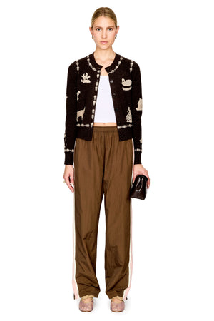 Margeurite Lace Patch Long Sleeve Cardigan