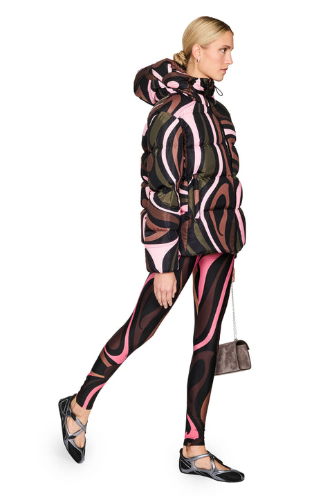 Marmo Print Nylon Down Jacket