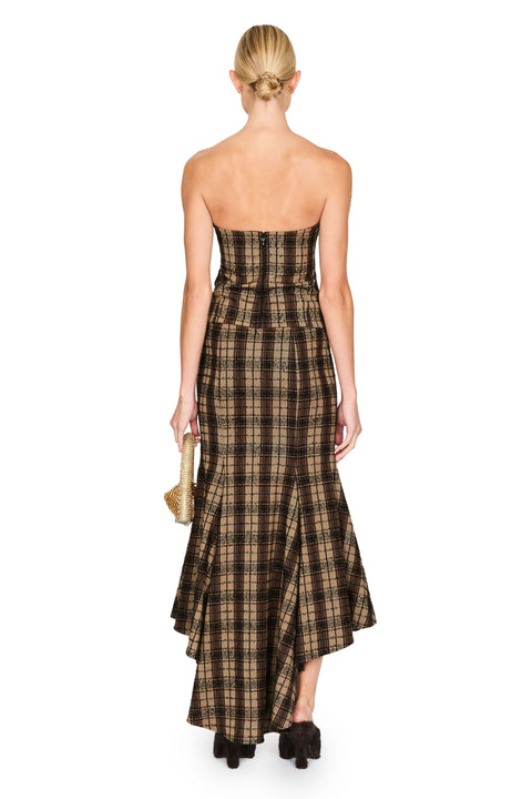 Plaid Bustier Top