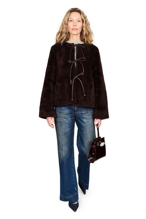 Annie Shearling Long Sleeve Coat