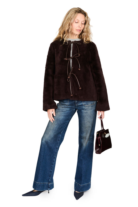 Annie Shearling Long Sleeve Coat