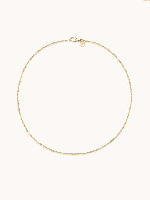 Yellow gold 1.8mm wheat chain necklace. 