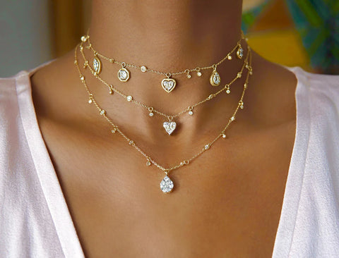 Catena Illusion Heart Shaped Charm Necklace