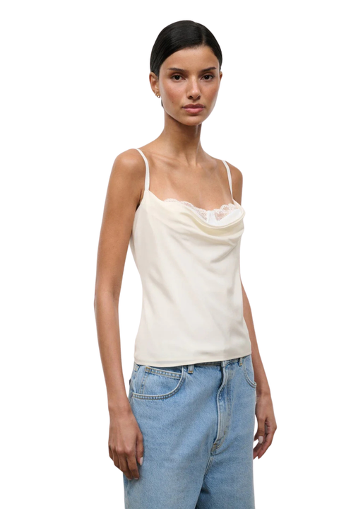 Evangeline Silk Top Ivory