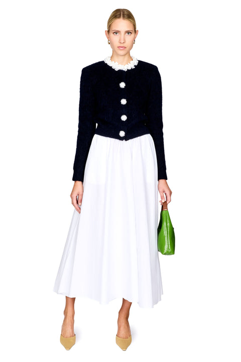 Flower Pearl Trim Knit Jumper