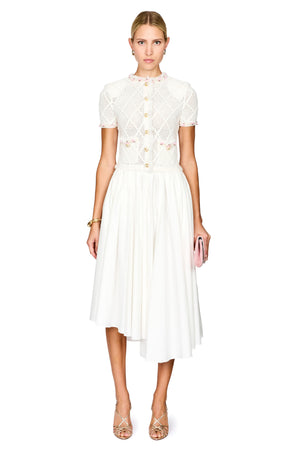 Fringe Knit Cotton Midi Dress