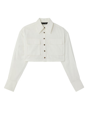 Ghost image of Proenza Schouler eco poplin cropped shirt in white