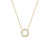 Ghost image of the yellow gold Mini Blossom necklace showing the shape of the blossom design in more detail.  