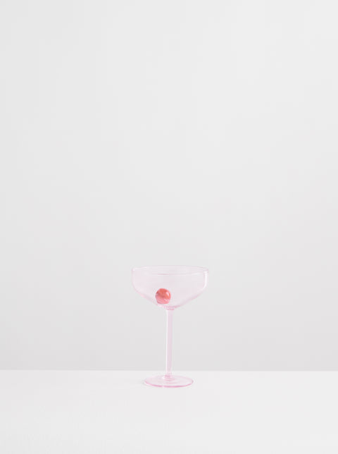 Maison Balzac opaque pink Manhattan glass. 