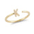 Yellow gold single band ring with letter "K" in diamonds