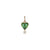 Close-up view of the Green Tourmaline Byrdie Heart charm, showing its shape and color